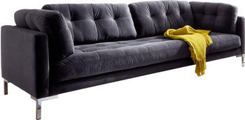 Trends By Hg 3-Sitzer Landau 228x75x92 cm Microvelours grau 3-Sitzer Metallfuß stellbar (61109762-0)