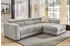 Jockenhöfer Ecksofa GRUPPE San Marino 300x111 cm Chenille Ottomane grau Eck elektromotorischer (ca. 30cm) Bettkasten (12802201-0)
