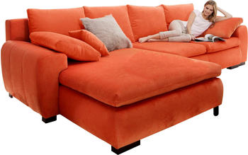 Home Affaire Ecksofa Cara Mia 325x87x183 cm Luxus-Microfaser Vintageoptik Recamiere ohne Bettfunktion orange Bettkasten (79043258-0)