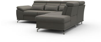 sit&more Ecksofa Cabrio 274x87x230 cm Luxus-Microfaser langer Schenkel links mit Armteilfunktion braun (schlamm) Eck Federkern 3 Nierenkissen (41662946-0)