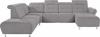Places of Style Wohnlandschaft Manhattan 345x102x247 cm Struktur Ottomane links grau 2 e elektrischer Relaxfunktion verstellbare Armlehnen (90582628-0)