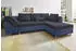 Collection AB Ecksofa Sally 256x87x165 cm Microfaser PRIMABELLE-Struktur Ottomane ohne Bettfunktion blaubraun
