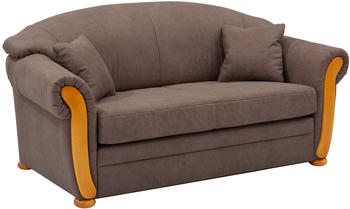 Home Affaire Schlafsofa Milano 174x87x88 cm Microfaser VINTAGE 2-Sitzer FU BK braun Einzel Hoher Sitzkomfort Schlaffunktion Bettkasten incl. Zierkissen (45161367-0)