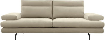 Calia Italia 3-Sitzer Toby Wing 208x90x113 cm Microfaser MARIO -mit Armlehnenverstellung beige (ecrù mario) 3-Sitzer Schwarz matt (33480318-0)
