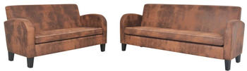 vidaXL Sofa-Set 2-tlg. Kunstleder in Wildleder-Optik Braun (275226)