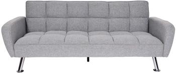 Mendler HWC-K19 Couch Klappsofa Schlaffunktion hellgrau Fabric (89553)