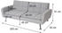 Mendler HWC-K19 Couch Klappsofa Schlaffunktion hellgrau Fabric (89553)