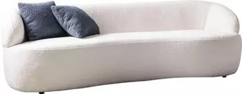 SalesFever Nierensofa 3-Sitzer mit abgerundeten Armlehnen Bezug Bouclé Stoff 220x93x70 cm weiß - white (369180)