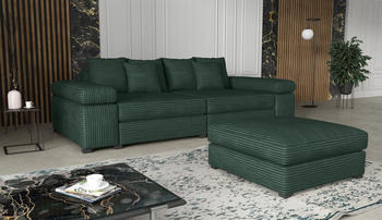 Fun M&ouml;bel Megasofa Riesensofa AREZZO inkl. Hocker Stoff Tilia Flaschengr&uuml;n
