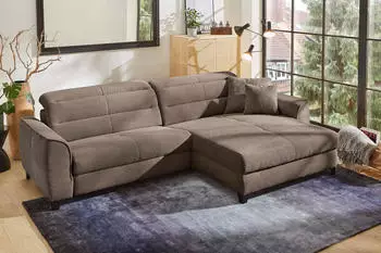 Jockenh&ouml;fer Ecksofa GRUPPE Double One 288x105 cm Cord Ottomane beidseitig mit Relaxfunktion grau (taube) (73038046-0)
