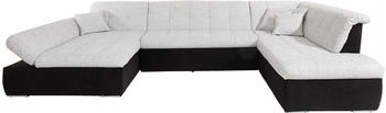 Domo Polstermöbel Wohnlandschaft COLLECTION Moric 353x80x95 cm Microfaser PRIMABELLE-Struktur Recamiere links silberfarben (schwarz silber) (46078736-0)