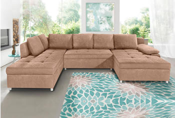sit&more Wohnlandschaft Labene 326x82x90 cm Luxus-Microfaser ALTARA NUBUCK Recamiere beidseitig XL-ohne Bettfunktion-ohne Bettkasten-ohne Federkern braun (nuss)
