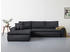 Home Affaire Ecksofa Win 285x85x176 cm Cord-Samtvelours Recamiere beidseitig Mit Bettfunktion und Bettkasten schwarz (anthrazit schwarz) (39064821-0)