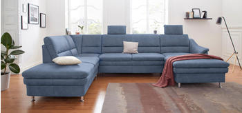sit&more Wohnlandschaft Cardoso 324x90x90 cm Luxus-Microfaser ALTARA NUBUCK Recamiere rechts mit Rela xfunktion-mit Bettfunktion blau (88876763-0)