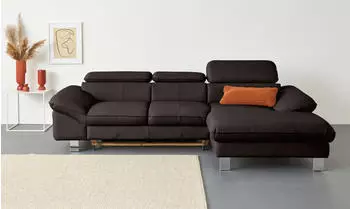 Cotta Collection Ecksofa COTTA Driver 268x73x169 cm Leder BEEFY Recamiere rechts mit Kopfteilverstellung-ohne Bettfunktion und Bettkasten braun (brown) Leder- (82465729-0)