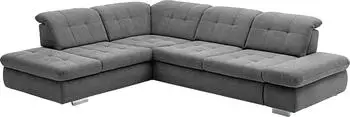 DIE PLANBAR Ecksofa MP-IN17004 323x84x124 cm Chenille Armlehne rechts Ausf&uuml;hrung / Funktion grau (grey) (33754517-0)