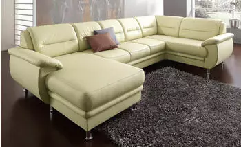 sit&more Wohnlandschaft Mailand 312x85x179 cm NaturLEDER Recamiere links ohne Bettfunktion beige (creme) Leder-Wohnlandschaft (60057923-0)