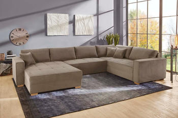 Jockenhöfer Wohnlandschaft GRUPPE Brixen 379x94 cm Cord Ottomane beidseitig grau (taupe) (98496834-0)
