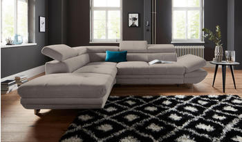Cotta Collection Ecksofa COTTA Enterprise 273x72x237 cm Struktur Ottomane links mit Kopfteilverstellung-mit Armteilverstellung grau (elefant) (53574050-0)
