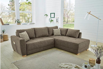 Jockenhöfer Ecksofa GRUPPE Luzern 254x87x208 cm Luxus-Microfaser Ottomane beidseitig braun (32159756-0)