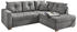 Jockenhöfer Ecksofa GRUPPE Heidelberg 228x99 cm Luxus-Microfaser flauschig Ottomane beidseitig grau