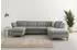 Home Affaire Wohnlandschaft Trelleborg 307x86x213 cm Luxus-Microfaser Euphoria Ottomane rechts ohne Bettfunktion-ohne Stauraum grau