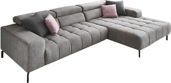 DIE PLANBAR Ecksofa MP-IN18022 321x74x190 cm Chenille, Ottomane rechts Kopfteilverstellung grau (granit) (34063456-0)
