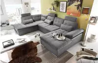 ED EXCITING DESIGN Wohnlandschaft "Jakarta U-Form mit Bettfunktion, Bettkasten"