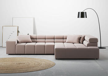 INOSIGN Ecksofa Ancona 319x70x215 cm Cord Recamiere rechts ohne Sitztiefenverstellung rosa (rosé) (38431807-0)