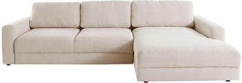 Places of Style Ecksofa Bloomfield 303x84x176 cm Struktur mega-Recamiere rechts XL ohne Bettfunktion Bettkasten beige (33648359-0)