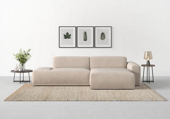 Trendmanufaktur Ecksofa Braga 275x72x160 cm Struktur fein Recamiere rechts grau (taupe) (44506747-0)
