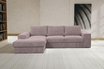 Woltra Ecksofa WERK2 Rozzana 280x86x190 cm Cord Recamiere links rosa (rose) (47441860-0)