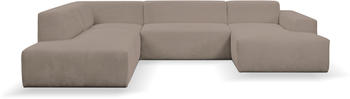 Woltra Wohnlandschaft WERK2 Zeus 330x70x263 cm Cord Recamiere rechts grau (hellgrau, beige) (59814020-0)