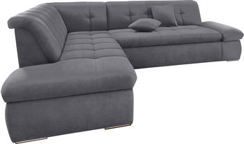 Domo Polsterm&ouml;bel Ecksofa Moric Luxus XXL 273x216x80 cm links grau