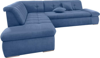 Domo Polsterm&ouml;bel Ecksofa Moric Luxus XXL 273x216x80 cm links blau