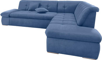Domo Polstermöbel Ecksofa Moric Luxus XXL 273x216x80 cm rechts blau