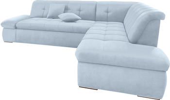 Domo Polstermöbel Ecksofa Moric Luxus XXL 273x216x80 cm rechts pastelblau