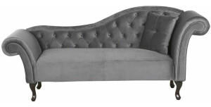 Beliani Lattes Chaise Longue right grey velvet