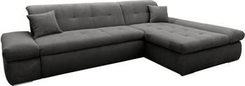 Domo Polstermöbel Ecksofa Moric Luxus XXL Cord 300x172x80 cm rechts grau