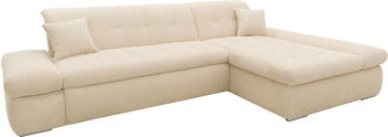 Domo Polstermöbel Ecksofa Moric Luxus XXL Cord 300x172x80 cm rechts creme