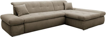 Domo Polstermöbel Ecksofa Moric Luxus XXL Cord 300x172x80 cm rechts braun (schlamm)