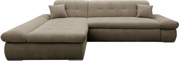 Domo Polstermöbel Ecksofa Moric Luxus XXL Cord 300x172x80 cm links braun (schlamm)