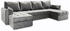 masseno Ecksofa NAKO U-Form 289 cm PAROS 5 hellgrau