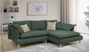 Collection AB Ecksofa Mandela 264x94x184 cm Cord-Samtvelours, Recamiere rechts mit Bettfunktion Bettkasten, grün (flaschengrün) (35266055-0)