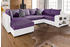 Collection AB Wohnlandschaft mit Bettfunktion Flachgewebe silbergrau/lila