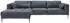 Mid.you Ecksofa Dunkelblau 4-Sitzer Ottomane links L-Form 280x168 cm Hocker