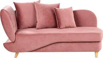 Beliani Meri Chaiselongue Samt Links rosa