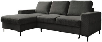 Mid.you Eckschlafsofa Grau 4-Sitzer 236x148 cm Bettkasten erhältlich Bettfunktion