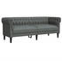 grau: vidaXL Chesterfield-Sofa 3-Sitzer Stoff
