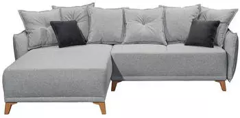 Mid.you Ecksofa Anthrazit Silber 4-Sitzer Schaumstoffflocken 255x185 cm